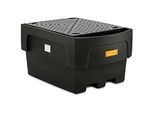 IBC-Auffangwanne, Polyethylen, 1100 l, 1500 kg, Abfüllvorsatz u. PE-Lochplatte, unterfahrbar