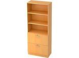 Schrank ULM, mit Hängeregistraturauszügen, 3 OH, H 2004 x B 800 x T 420 mm, Buche-Dekor