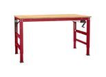Arbeitstisch Ergo K, m. Kurbel, 1500 x 800 mm, Tischplatte Multiplex, rubinrot