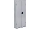 Magazinschrank, 1690 mm hoch, 11 Böden, 60 Kästen, mit Türen, hellsilber