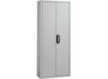 Magazinschrank, 1690 mm hoch, 14 Böden, 90 Kästen, mit Türen, hellsilber
