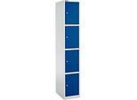 Schäfer Shop Select Schliessfachsäule S4/4, mit Zylinderschloss, lichtgrau/enzianblau