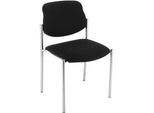 Besucherstuhl Styl, ohne Armlehnen, Stoff schwarz, Gestell verchromt, stapelbar bis zu 6 Stück