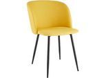 Konferenzstuhl, 2er-Set, B 570 x T 540 x H 810 mm, gepolstert, Gestell schwarz, Stoffbezug safran