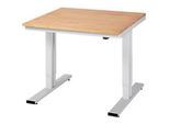 Werktisch Serie adlatus 300, Buche-Massiv-Platte, B 1000 x T 800 x H 720 - 1120 mm
