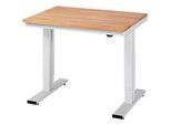 Werktisch Serie adlatus 300, Buche-Massiv-Platte, B 1000 x T 800 x H 720 - 1120 mm