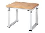 Arbeitstisch Serie adlatus 600, 1000 x 900 x 740-1140 mm, Buche-Massiv-Platte