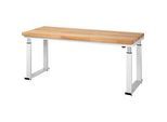 Arbeitstisch Serie adlatus 600, 2000 x 700 x 740-1140 mm, Buche-Massiv-Platte