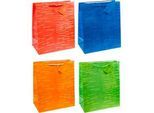 Geschenktasche Laura, XXL gross, 26 x 13,5 x 32 cm, reissfest, 12er-Set farbsortiert