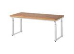 Arbeitstisch Serie adlatus 600, 2000 x 900 x 740-1140 mm, Buche-Massiv-Platte