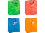 TSI Geschenktasche Laura, mittelgross, 18 x 10 x 23 cm, reissfest, 12er-Set, farbsortiert
