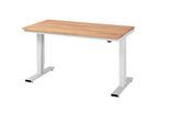 Werktisch Serie adlatus 300, Buche-Massiv-Platte, B 1500 x T 800 x H 720 - 1120 mm