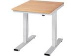 Werktisch Serie adlatus 300, Buche-Massiv-Platte, B 750 x T 1000 x H 720 - 1120 mm