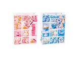 Geschenktüte Fotomotiv „Baby“, Format A5, mit Tragekordel & Beschriftungsschild, B 180 x T 100 x H 230 mm, PP-Folie, rosa-blau, 12 Stück sortiert