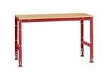 Manuflex Grundtisch UNIVERSAL Standard, Tischplatte Multiplex, 1500x800, rubinrot