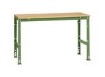 Manuflex Grundtisch UNIVERSAL Standard, Tischplatte Multiplex, 1500x800, resedagrün
