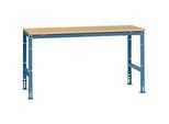 Manuflex Grundtisch UNIVERSAL Standard, Tischplatte Multiplex, 1750x800, brillantblau