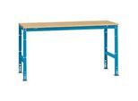 Manuflex Grundtisch UNIVERSAL Standard, Tischplatte Multiplex, 1750x800, lichtblau