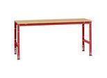 Manuflex Grundtisch UNIVERSAL Standard, Tischplatte Multiplex, 2000x800, rubinrot