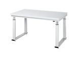 Arbeitstisch Serie adlatus 600, 1000 x 900 x 740-1140 mm, Hartlaminat-Platte