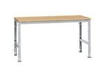 Manuflex Arbeitstisch UNIVERSAL Standard, 1750 x 1000 mm, Multiplex natur, alusilber