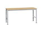 Manuflex Arbeitstisch UNIVERSAL Standard, 2000 x 1000 mm, Multiplex natur, alusilber