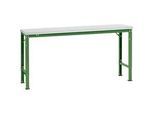 Manuflex Grundtisch UNIVERSAL Spezial, 1750 x 800 mm, Melamin lichtgrau, resedagrün