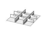 Schubladen-Unterteilungen, 2 Zwischenstege/6 Trennwände, 75mm