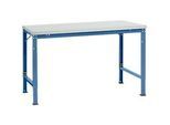 Manuflex Grundtisch UNIVERSAL Spezial, 1500 x 1000 mm, Melamin lichtgrau, brillantblau