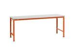 Manuflex Grundtisch UNIVERSAL Spezial, 2000 x 1000 mm, Melamin lichtgrau, rotorange