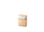 Aktenschrank mit Sicherheitsklappe, 3 OH, B 800 x T 420 mm, Ahorn-Dekor