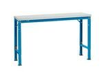 Manuflex Grundtisch UNIVERSAL Spezial, 1500 x 800 mm, Kunststoff lichtgrau, lichtblau