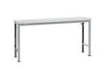 Manuflex Grundtisch UNIVERSAL Spezial, 1750 x 800 mm, Kunststoff lichtgrau, alusilber