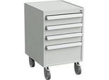 Rollcontainer, 4 Schubladen, Zentralverschluss, B 450 x T 520 x H 700 mm, mit ESD-Schutz