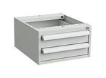 Unterbau-Container für Arbeitstische, Zentralverschluss, mit ESD-Schutz, B 450 x T 520 mm, 2 Schubladen