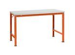 Manuflex Grundtisch UNIVERSAL Spezial, 1500 x 1000 mm, Kunststoff lichtgrau, rotorange