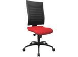Schäfer Shop Pure Bürostuhl SSI PROLINE S1, Synchronmechanik, ohne Armlehnen, 3D-Netz-Rückenlehne, Bandscheibensitz, rot/schwarz