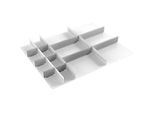 Schubladeneinsatz Treston, 3 Unterteiler & 10 Mittelplatten, B 900 mm, für Serie 90 mit H 750 mm