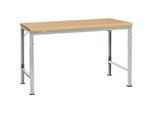Manuflex Grundtisch UNIVERSAL Spezial, 1500 x 1000 mm, Multiplex natur, lichtgrau