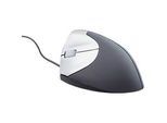 Vertikalmaus BakkerElkhuizen Handshake Mouse, kabelgebunden, für Linkshänder, ergonomisch, 2 Tasten & Scrollrad, 400-3200 dpi, schwarz-silber