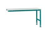 Manuflex Ansatztisch UNIVERSAL Standard, 1750 x 800 mm, Melamin lichtgrau, wasserblau