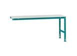 Manuflex Ansatztisch UNIVERSAL Standard, 2000 x 800 mm, Melamin lichtgrau, wasserblau