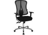 Topstar Bürostuhl Head Point Deluxe, mit Armlehnen, Synchronmechanik, Muldensitz, Netzrücken, schwarz/alusilber