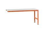 Manuflex Ansatztisch UNIVERSAL Standard, Tischplatte Melamin, 2000x1000, rotorange