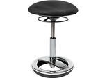 Fitness-Hocker SITNESS BOB, ergonomisches Sitzen, Sitzhöhe 440 bis 570 mm, schwarz, Gestell verchromt
