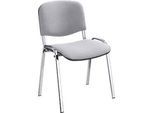 Stapelstuhl ISO Basic, Gestell verchromt, hellgrau