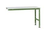Manuflex Ansatztisch UNIVERSAL Standard, 1500 x 800 mm, Kunststoff lichtgrau, resedagrün