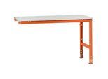 Manuflex Ansatztisch UNIVERSAL Standard, 1500 x 800 mm, Kunststoff lichtgrau, rotorange