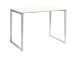 Besprechungsstehtisch Squart, bis 6 Personen, Rechteck, Bügelfuss, B 1600 x T 900 x H 1120 mm, weiss/alusilber