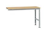 Manuflex Ansatztisch UNIVERSAL Standard, 1500 x 800 mm, Multiplex natur, alusilber